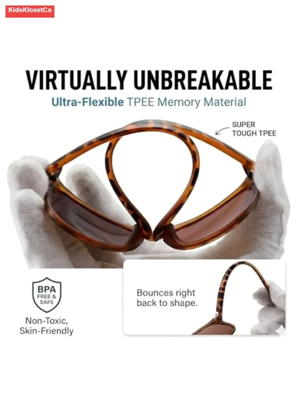 Kids Polarized Sunglasses - Flexible TP90 Frame with UV Protection